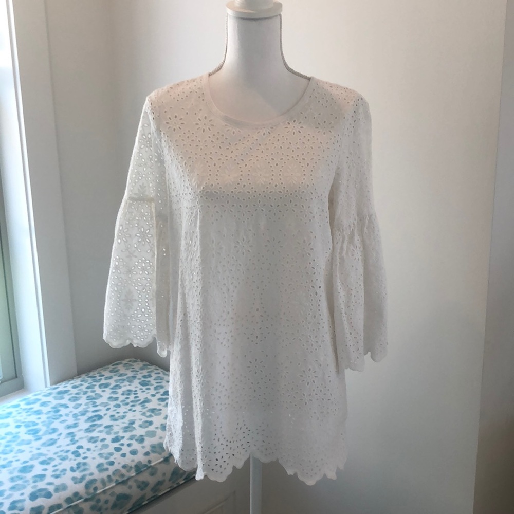 White Eyelet Beach Cover up
